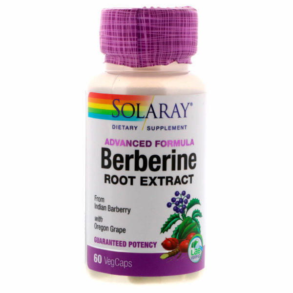 Solaray, Extracto de raíz de berberina, fórmula avanzada, 60 cápsulas vegetales