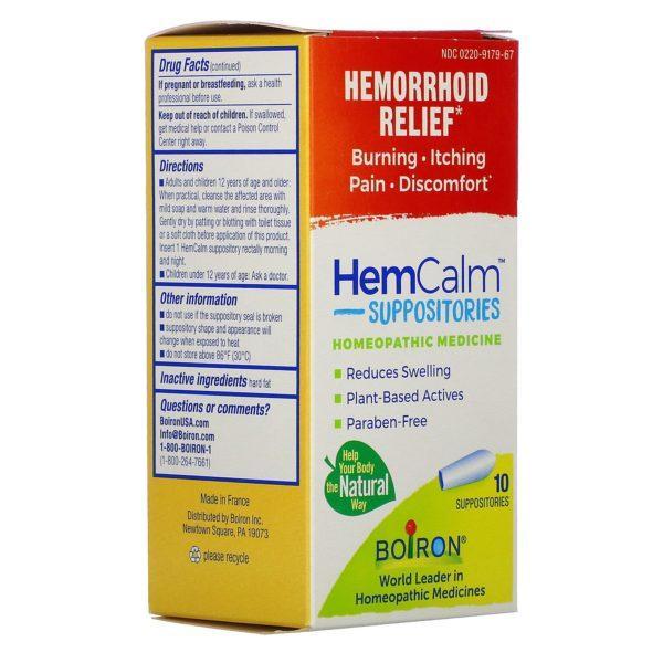 Boiron, HemCalm Suppositories, Hemorrhoid Relief, 10 Suppositories - Imagen 2