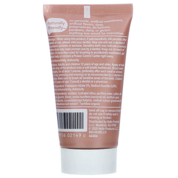 Hello, Sensitivity Relief Fluoride Toothpaste, Soothing Mint with Coconut Oil, 1 oz (28.3 g) - Imagen 2