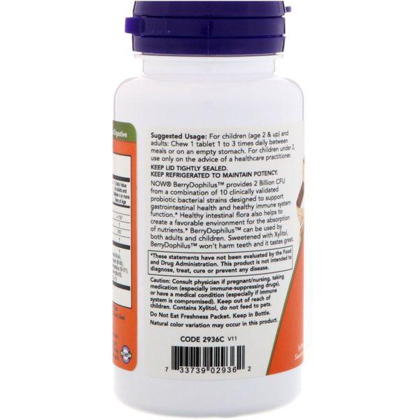Now Foods, Berry Dophilus para niños, 2 mil millones, 60 masticables - Imagen 3