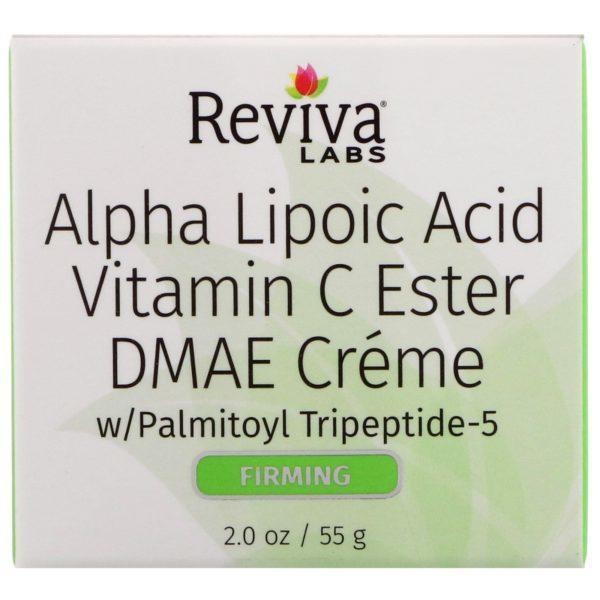 Reviva Labs, Ácido Alfa-Lipoico, Crema de Vitamina C Ester y DMAE, 2 oz (55 g)