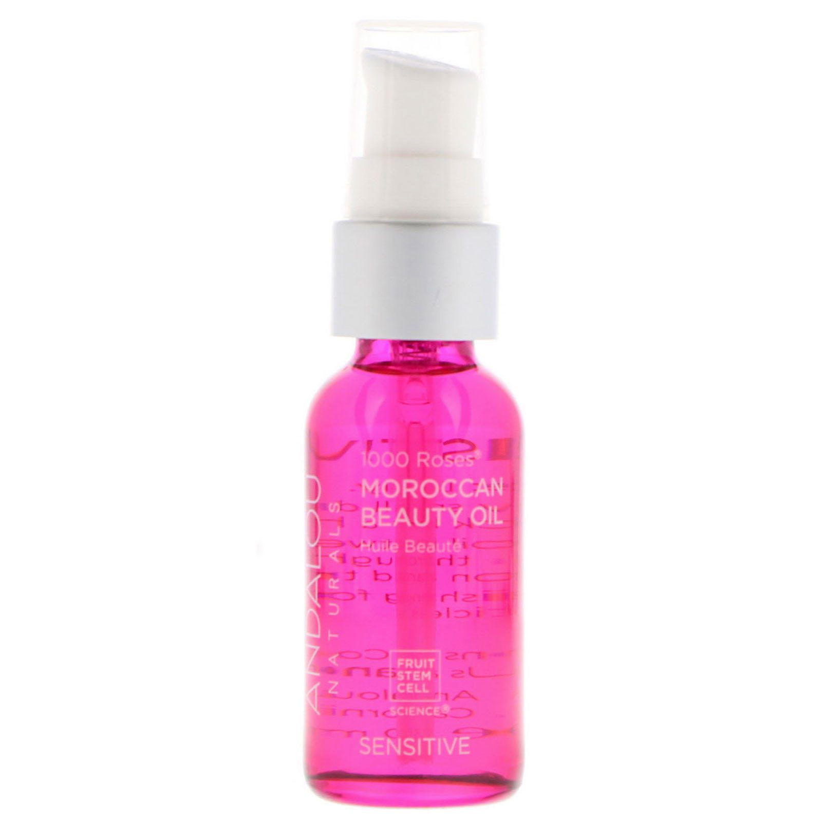 Andalou Naturals, Aceite de belleza marrueco, 1000 Rosas, Sensitivo, 1 fl oz (30 ml)