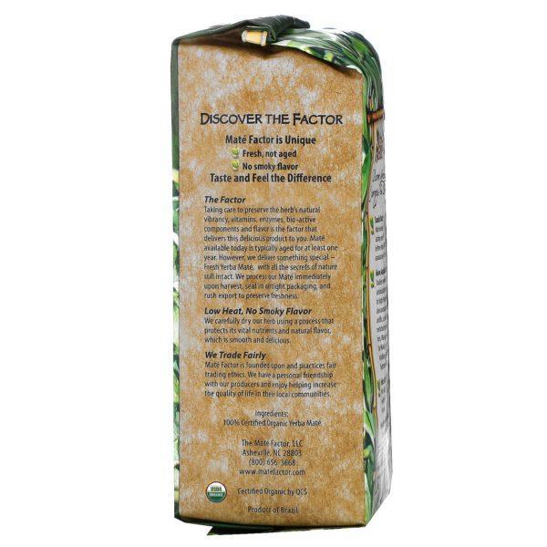 Mate Factor, Yerba Mate orgánica,verde fresco, té a granel, 12 oz (340 g) - Imagen 2