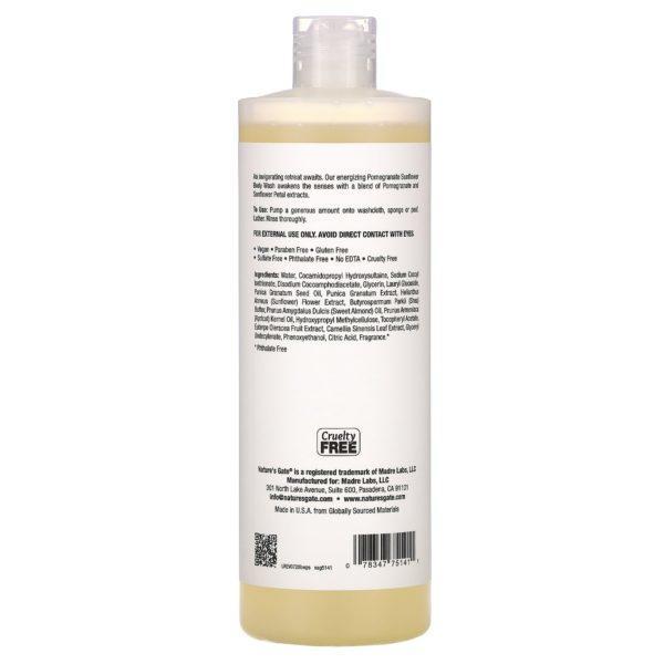 Nature's Gate, Gel de ducha con granada y girasol, 473 ml (16 oz. líq.) - Imagen 2