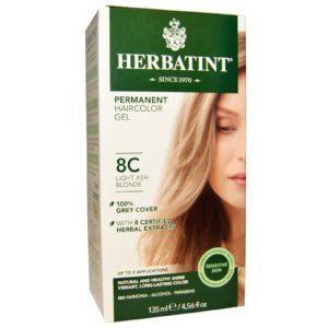 Herbatint, Gel de Tinte para el Cabello Permanente, 8C, Rubio Claro Ceniza, 4.56 fl oz (135 ml)