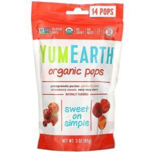 YumEarth, Pops orgánicos, sabores surtidos, 14 piruletas, 3 onzas (85 g)