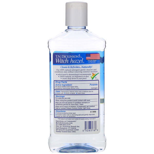 Dickinson Brands, Witch Hazel, para rostro y cuerpo, 16 fl oz (473 ml) - Imagen 2