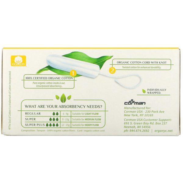 Organyc, Organic Tampons, Regular, 16 Tampons - Imagen 2