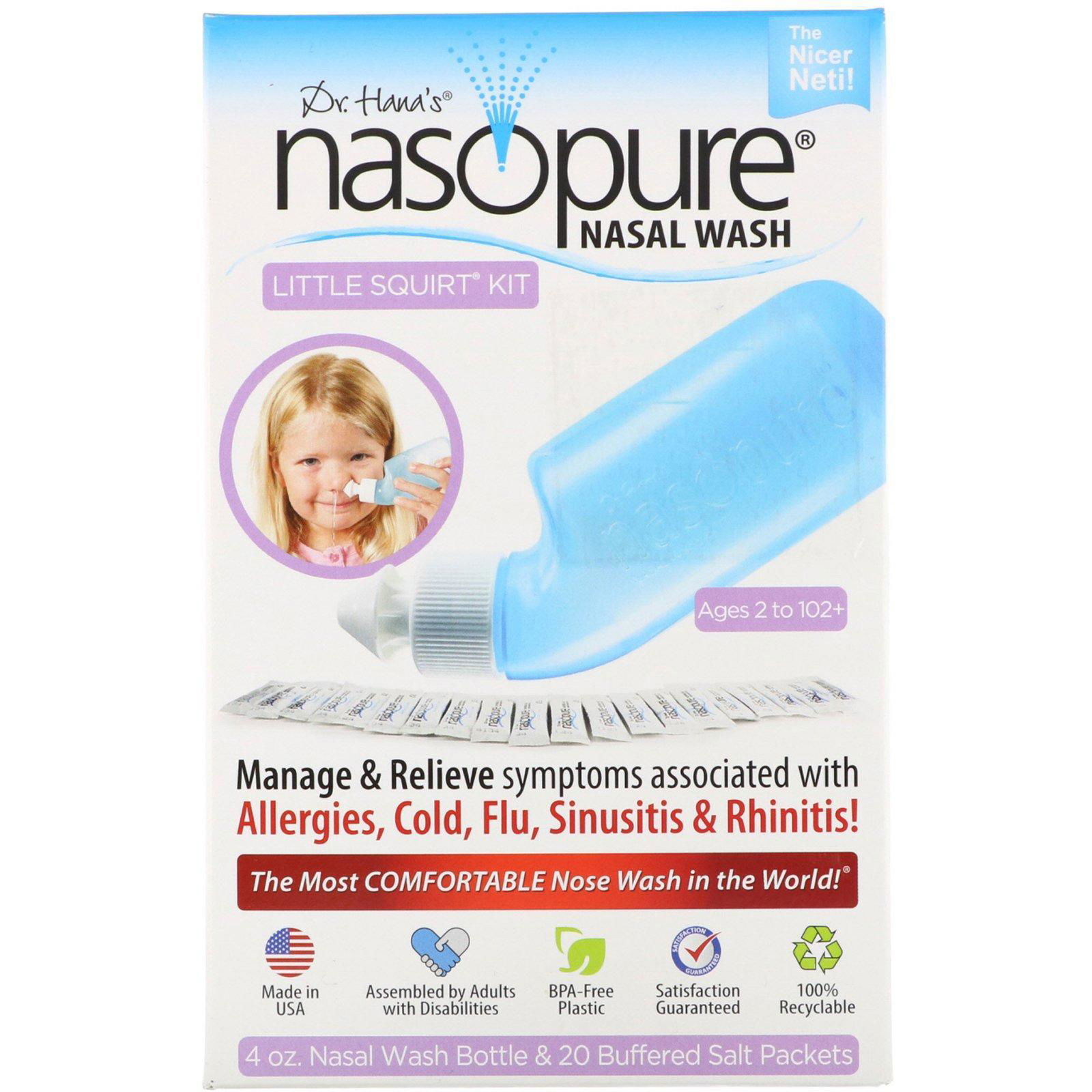 Nasopure, Sistema de lavado nasal, kit atomizador pequeño, 1 Kit