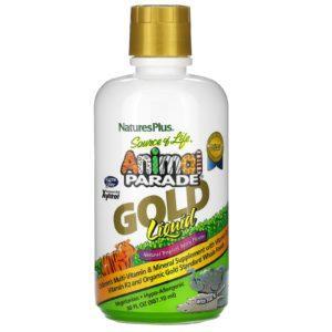Nature's Plus, Source of Life, Animal Parade, Oro Líquido, Sabor Natural de Bayas Tropicales 30 fl oz (887.10 ml)