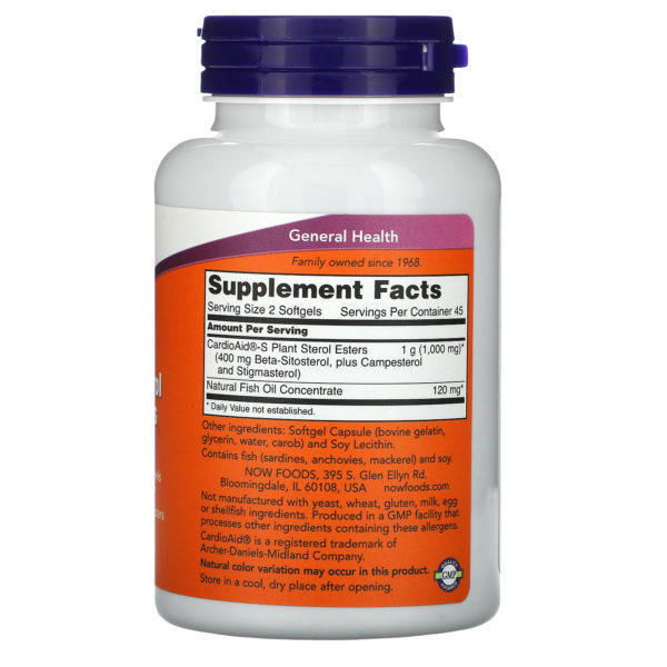 Now Foods, Beta-Sitosterol Fitoesteroles, 90 cápsulas blandas - Imagen 2