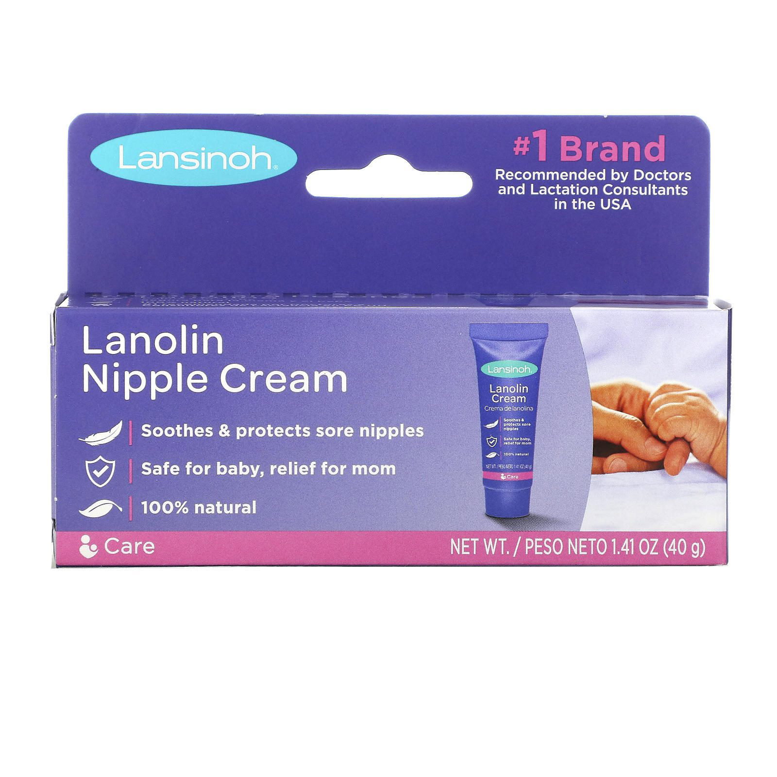 Lansinoh Lanolin - Crema para pezones, segura para el bebé y la mamá,  esenciales para la lactancia materna, 2.82 onzas, paquete de 2