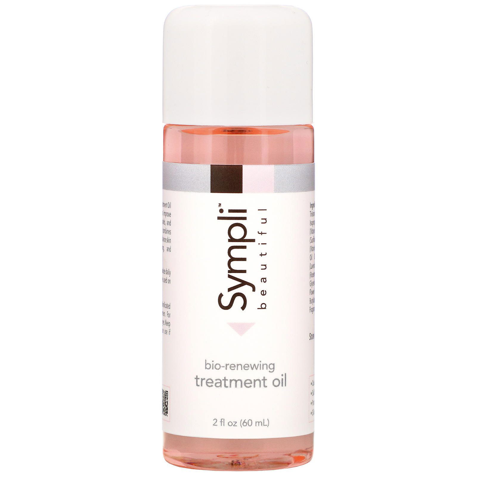 Sympli Beautiful, Bio-Renewing Treatment Oil, Aceite de tratamiento biorrenovador, 60 ml (2 oz. líq.)