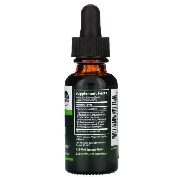 Gaia Herbs, Sello de oro y equinácea suprema, 30 ml (1 oz. líq.) - Imagen 2