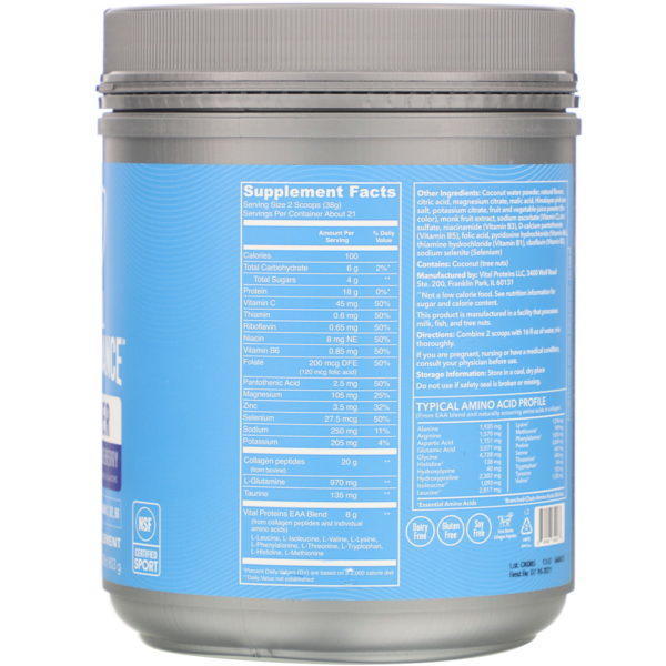 Vital Proteins, Vital Performance, Recover, Watermelon Blueberry, 28.3 oz (803 g) - Imagen 2