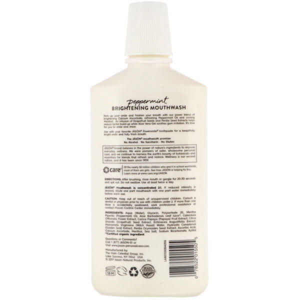 Jason Natural, Powersmile, enjuague bucal blanqueador, 16 onzas líquidas (473 ml) - Imagen 2