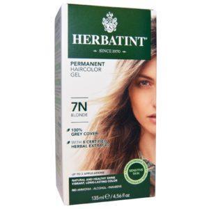 Herbatint, Gel de Tinte para el Cabello Permanente, 7N Blonde, 4.56 fl oz (135 ml)