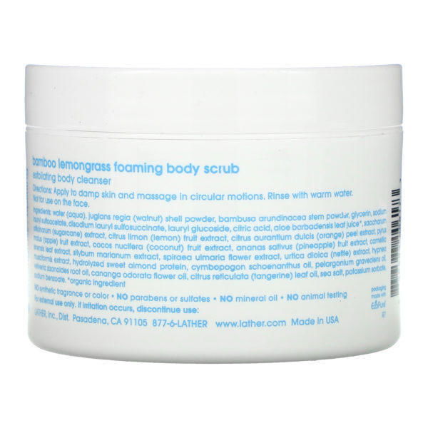 Lather, Bamboo Lemongrass Foaming Body Scrub, 8 oz (226 g) - Imagen 2