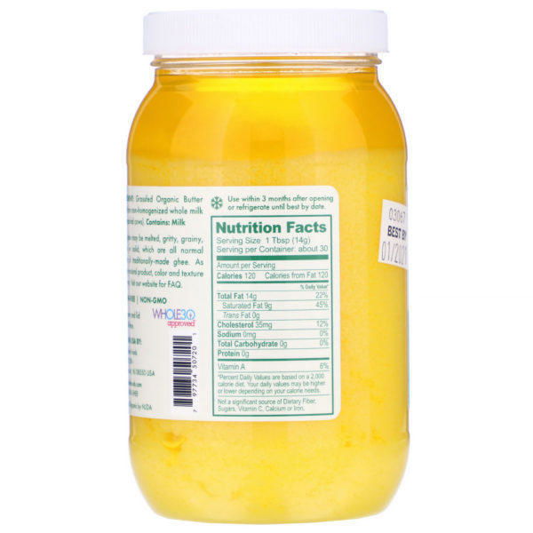 Pure Indian Foods, Ghee original de animales criados a pastura 100 % orgánico, 425 g (15 oz) - Imagen 2