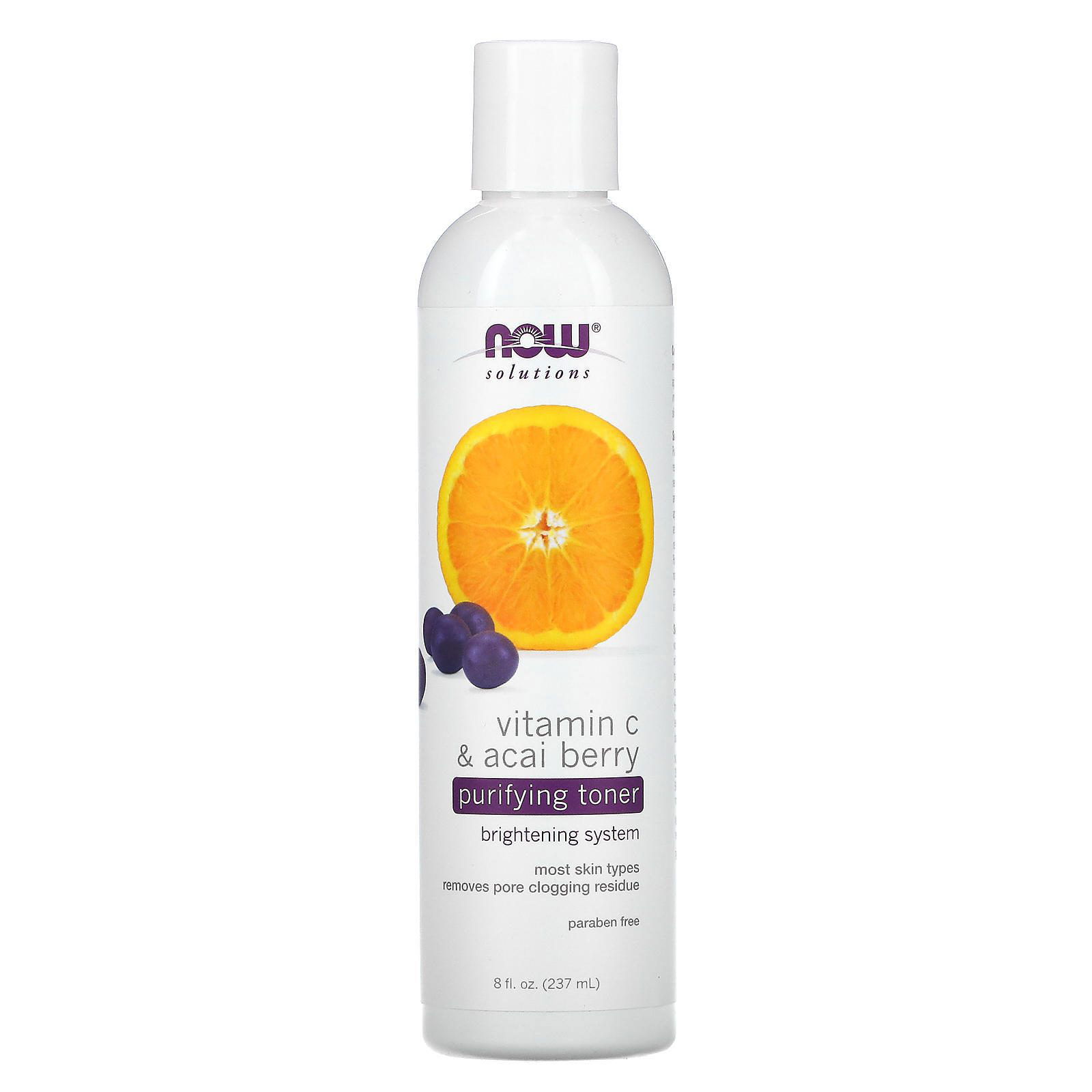 Now Foods, Solutions, Tónico purificante, Vitamina C y baya de asaí, 237 ml (8 oz. líq.)