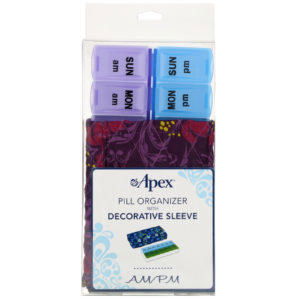 Apex, Pill Organizer with Decorative Sleeve, AM/PM, 2 Pill Organizers