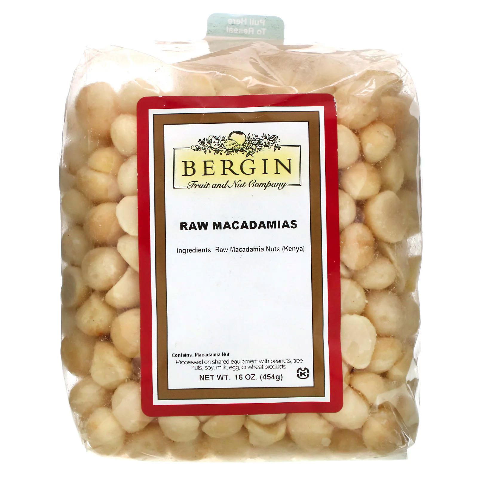 Bergin Fruit and Nut Company, Macadamias Crudas, 16 oz (454 g)
