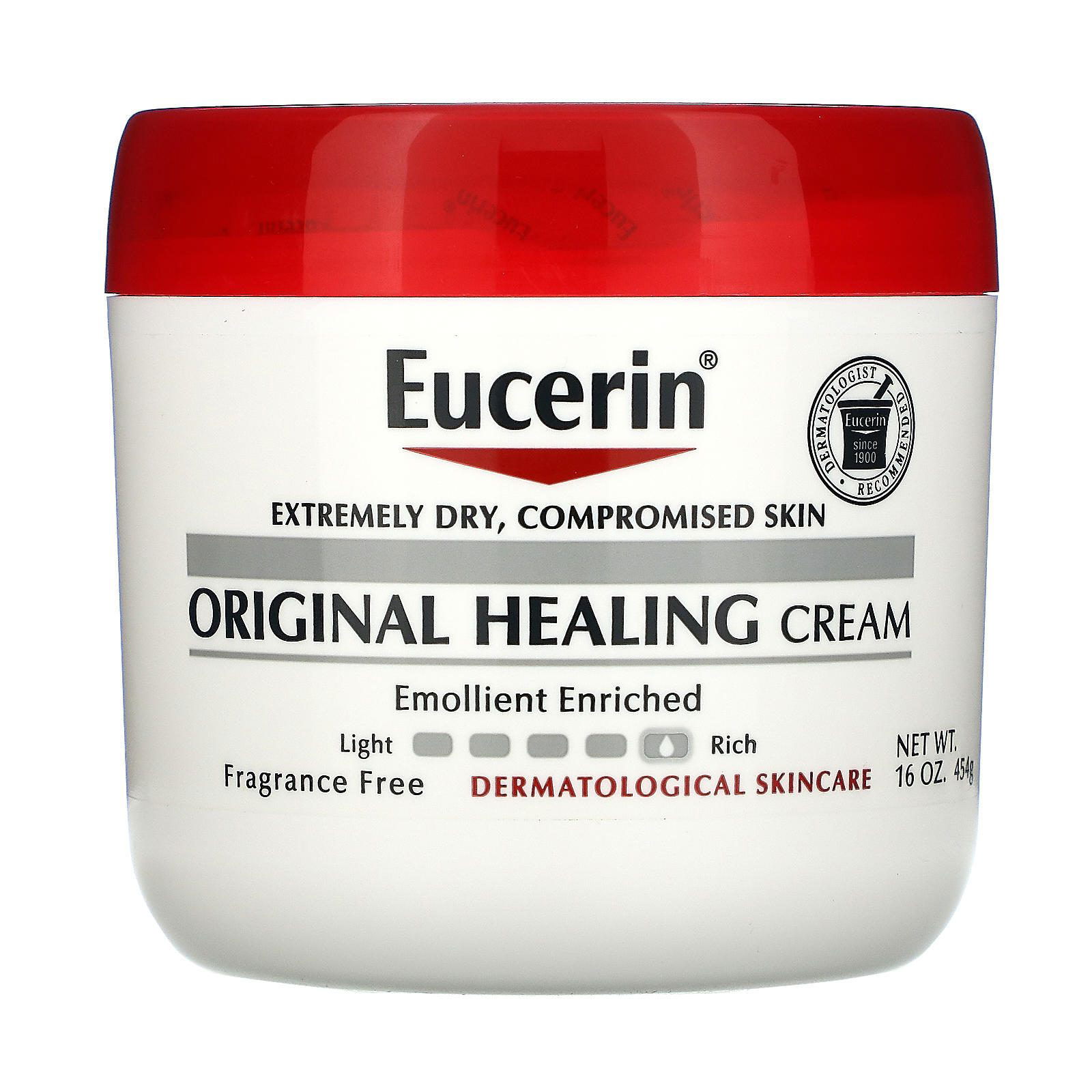 Eucerin, Crema reparadora original, Para pieles extremadamente secas y dañadas, Sin fragancia, 454 g (16 oz)