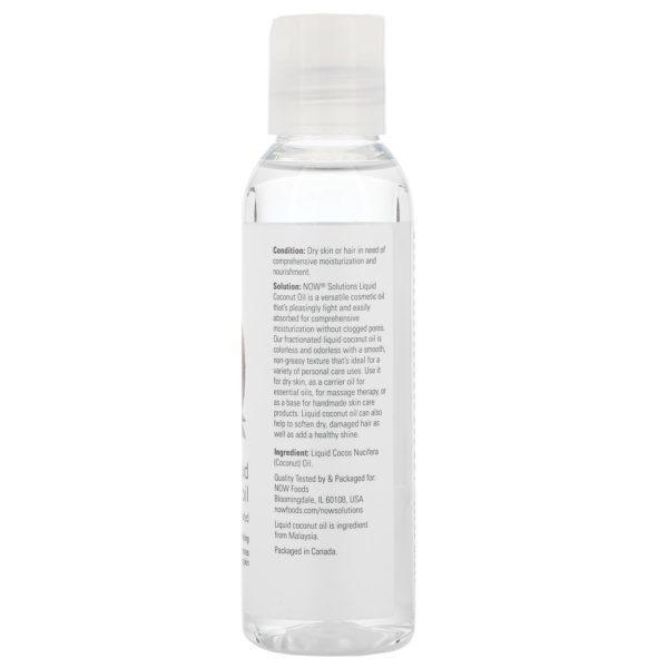Now Foods, Solutions, Aceite líquido de Coco, Puro Fraccionado, 118 ml (4 fl oz) - Imagen 2
