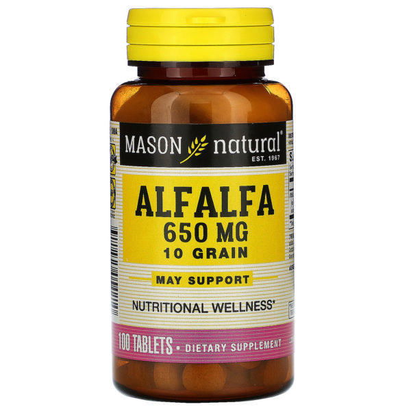 Mason Natural, Alfalfa, 10 Grain, 650 mg, 100 Tablets