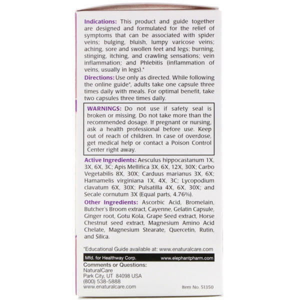 NaturalCare, Ultra Vein-Gard, Para Hombres y Mujeres, 60 Cápsulas - Imagen 2