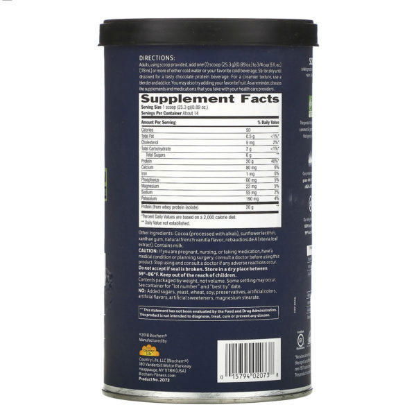 Biochem, 100% Whey Isolate Protein, Sugar Free, Chocolate Flavor, 12.5 oz (355 g) - Imagen 2