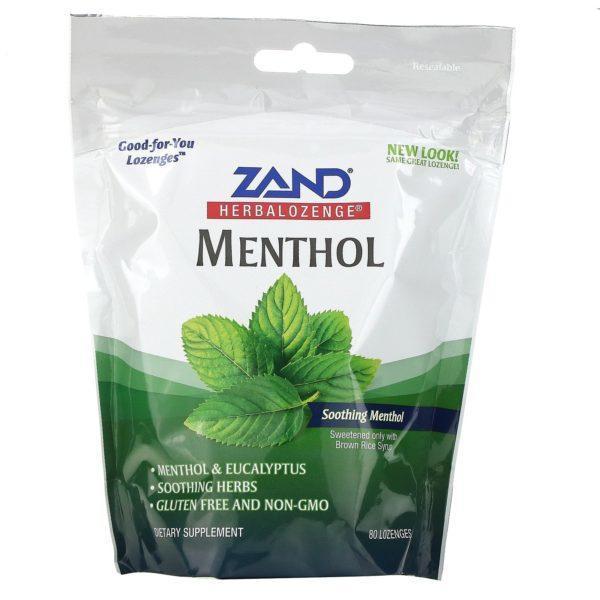 Zand, Pastilla herbal, mentol, mentol calmante, 80 pastillas