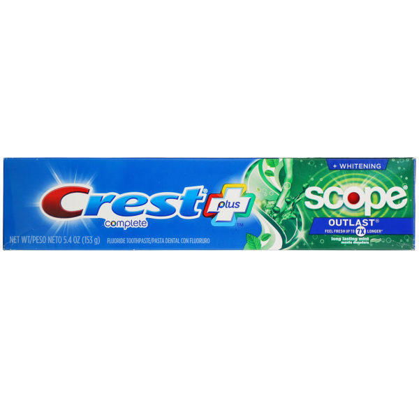 Crest, Complete, Scope, Outlast Plus Whitening,  Fluoride Toothpaste, Long Lasting Mint, 5.4 oz (153 g) - Imagen 2
