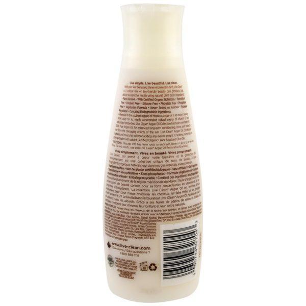 Live Clean, Acondicionador restaurador, aceite de argán, 12 fl oz (350 ml) - Imagen 2