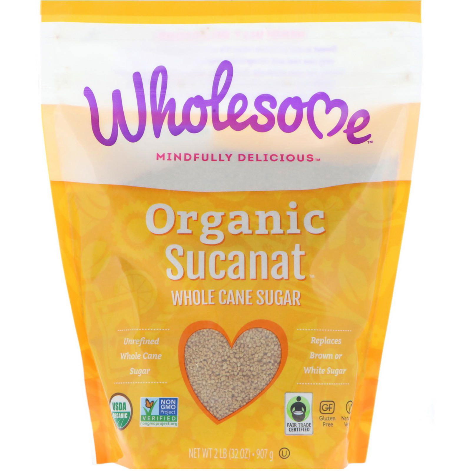 Wholesome, Sucanat orgánico, azúcar de caña entera, 2 lb (907 g)