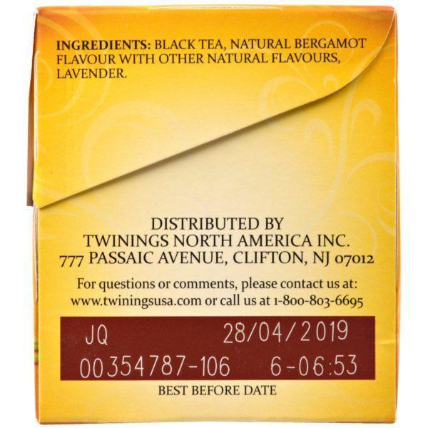 Twinings, Té negro, Conde Grey, Lavanda, 20 bolsas de té - 1,41 oz (40 g) - Imagen 2