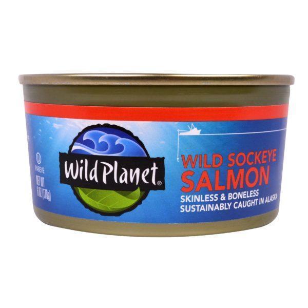 Wild Planet, Salmón salvaje rojo, sin piel y sin huesos, 6 oz (170 g)