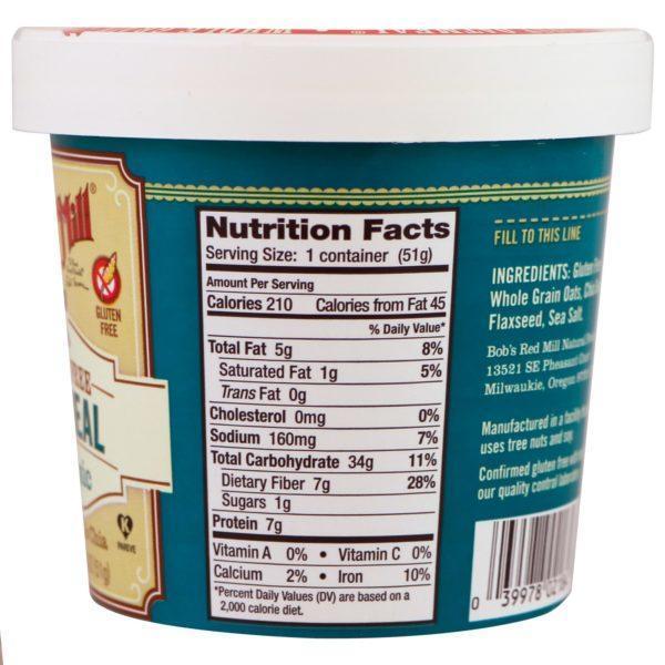 Bob's Red Mill, Oatmeal, Classic, With Flax & Chia, 1.81 oz (51 g) - Imagen 2
