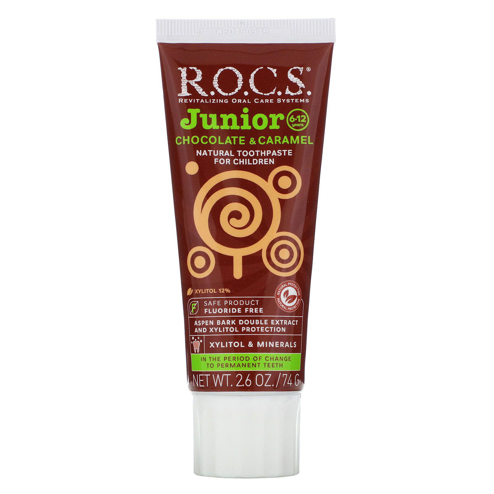 R.O.C.S., Junior,  Chocolate & Caramel Toothpaste, 6-12 Years, 2.6 oz (74 g)