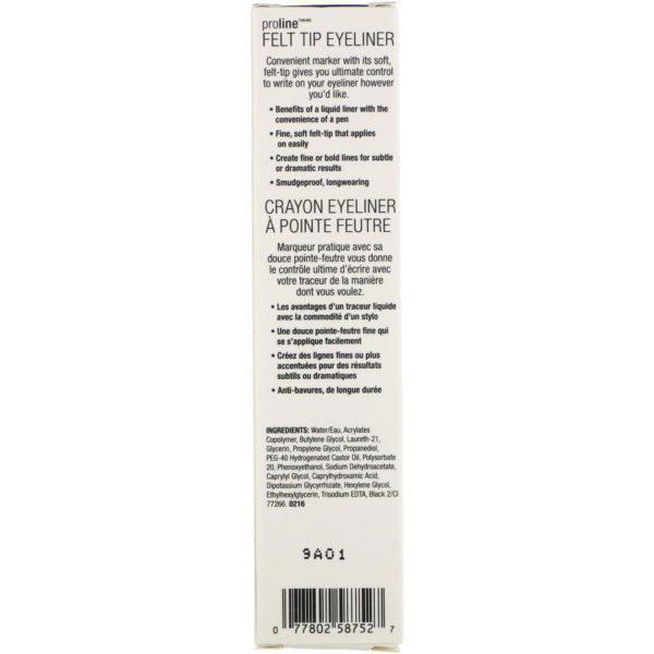 Wet n Wild, Delineador tipo rotulador ProLine, Negro, 0,5 g (0,017 oz) - Imagen 3