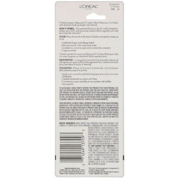 L'Oreal, Máscara para pestañas Telescopic, Negro carbono 935, 8 ml (0,27 oz. líq.) - Imagen 3