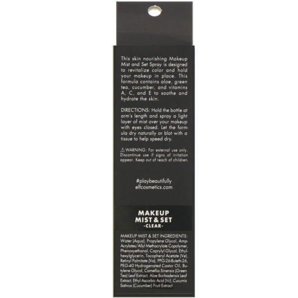 E.L.F., Makeup Mist & Set, Spray fijador de maquillaje, Transparente, 120 ml (4,1 oz. líq.) - Imagen 3