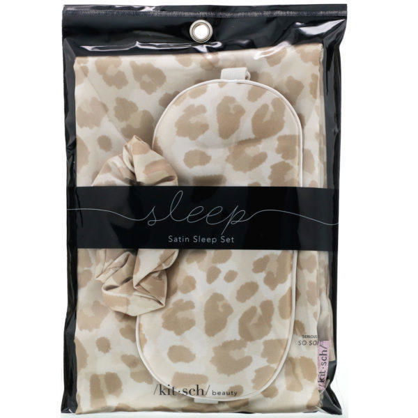 Kitsch, Set de satén para dormir, Leopardo, Set de 3 piezas - Imagen 2