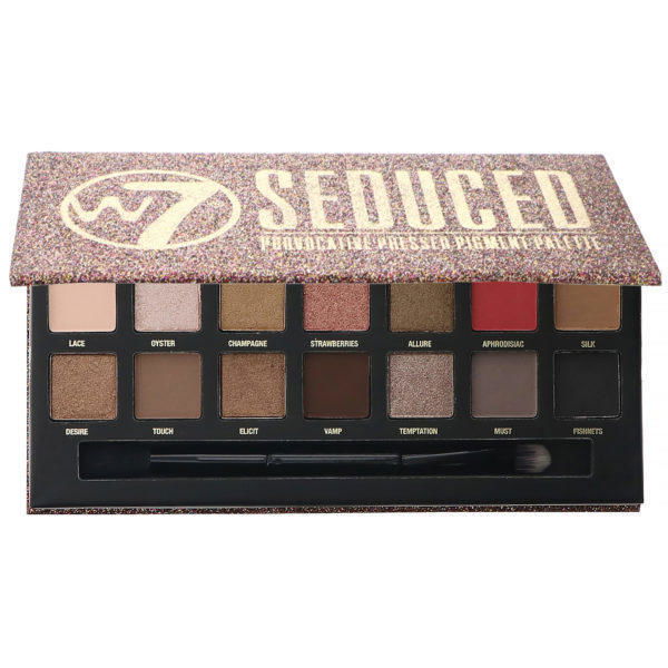 W7, Seduced, Paleta de sombras compactas para ojos, Con colores tentadores, 11,2 g (0,39 oz)