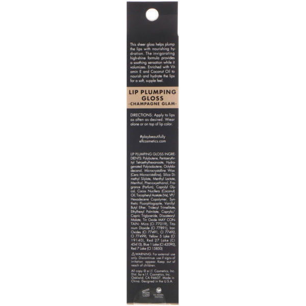 E.L.F., Lip Plumping Gloss, Champagne Glam, 0.09 fl oz (2.7 g) - Imagen 3