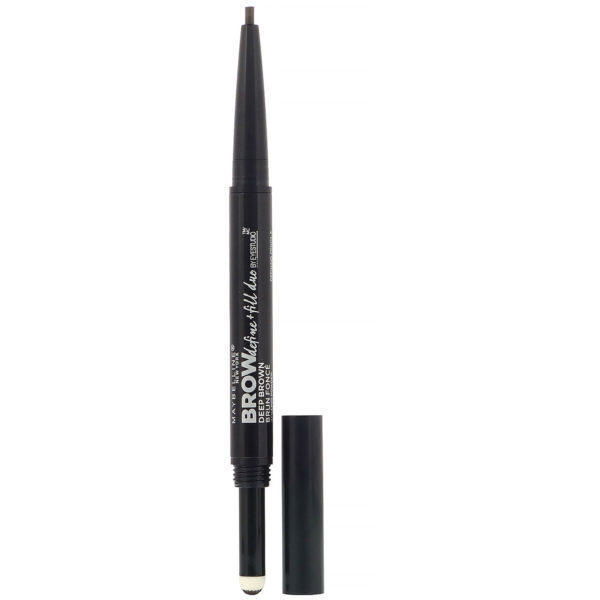 Maybelline, EyeStudio, Dúo para definir y rellenar cejas, 260 Marrón profundo, 500 mg (0,017 oz)