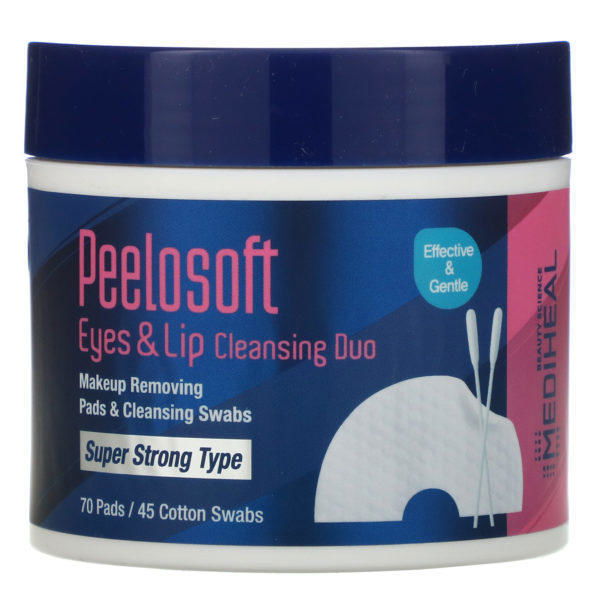 Mediheal, Peelosoft Eyes & Lip Cleansing Duo, 70 Pads / 45 Cotton Swabs