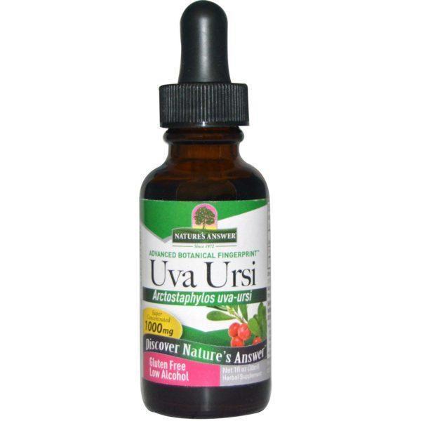 Nature's Answer, Uva Ursi, bajo contenido de alcohol, 1000 mg, 1 oz líquida (30 ml)