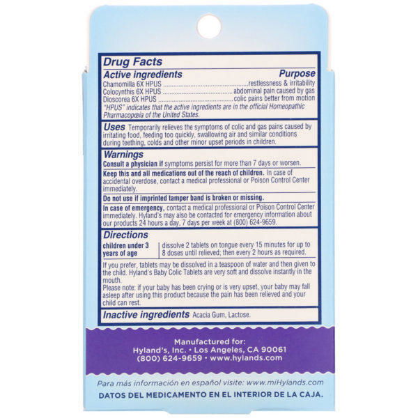Hyland's, Baby, Colic Tablets, Ages 0 Months+, 125 Quick-Dissolving Tablets - Imagen 2