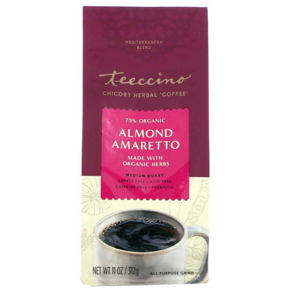 Teeccino, Café herbal con achicoria, tostado medio, sin cafeína, almendra Amaretto, 11 oz (312 g)